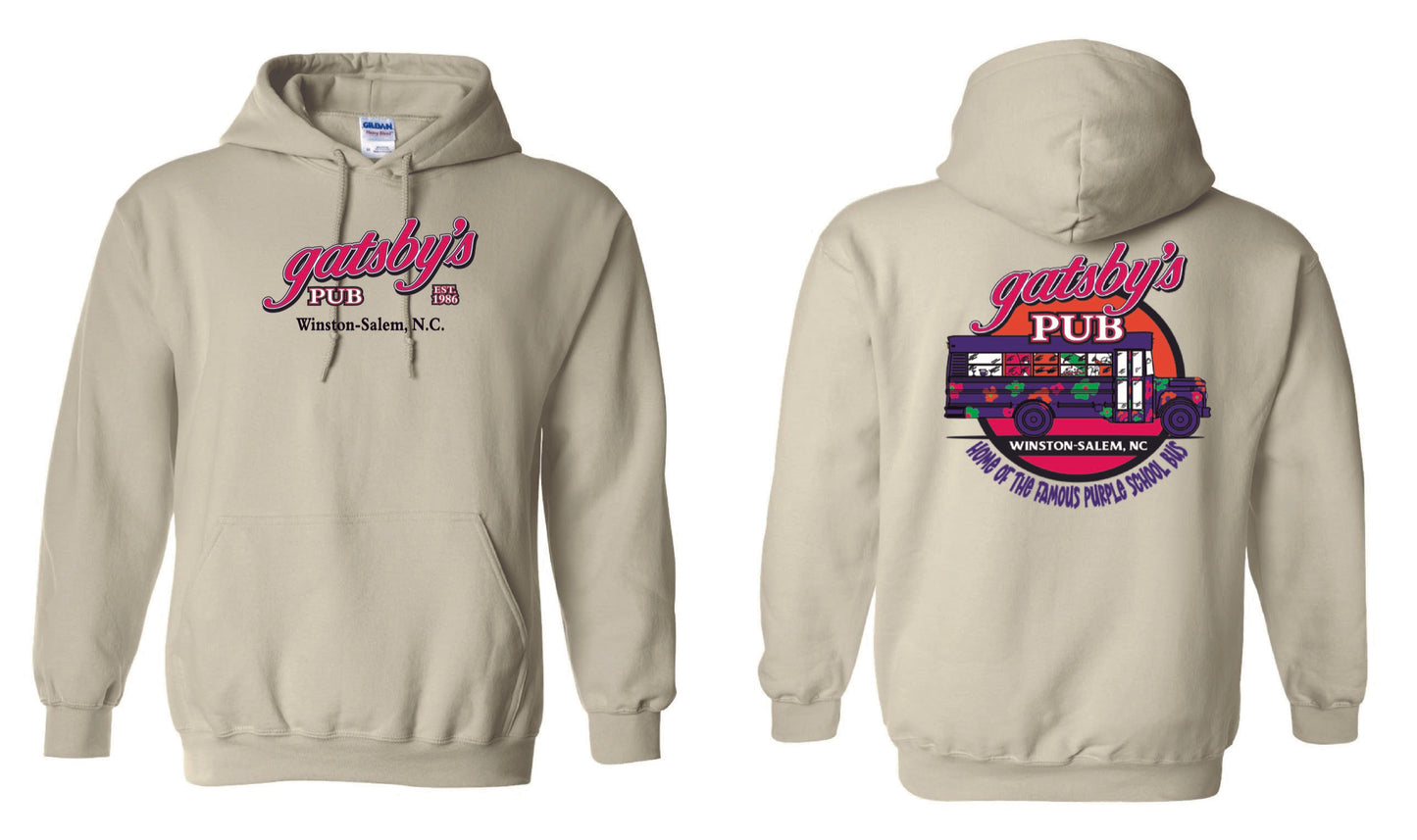 Hoodie with Drawstring and Kangaroo Pocket (Purple School Bus Logo)