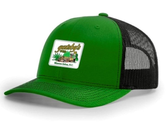 Trucker Hat (with Gatsby's Rolls-Royce logo Patch) GREEN ON BLACK